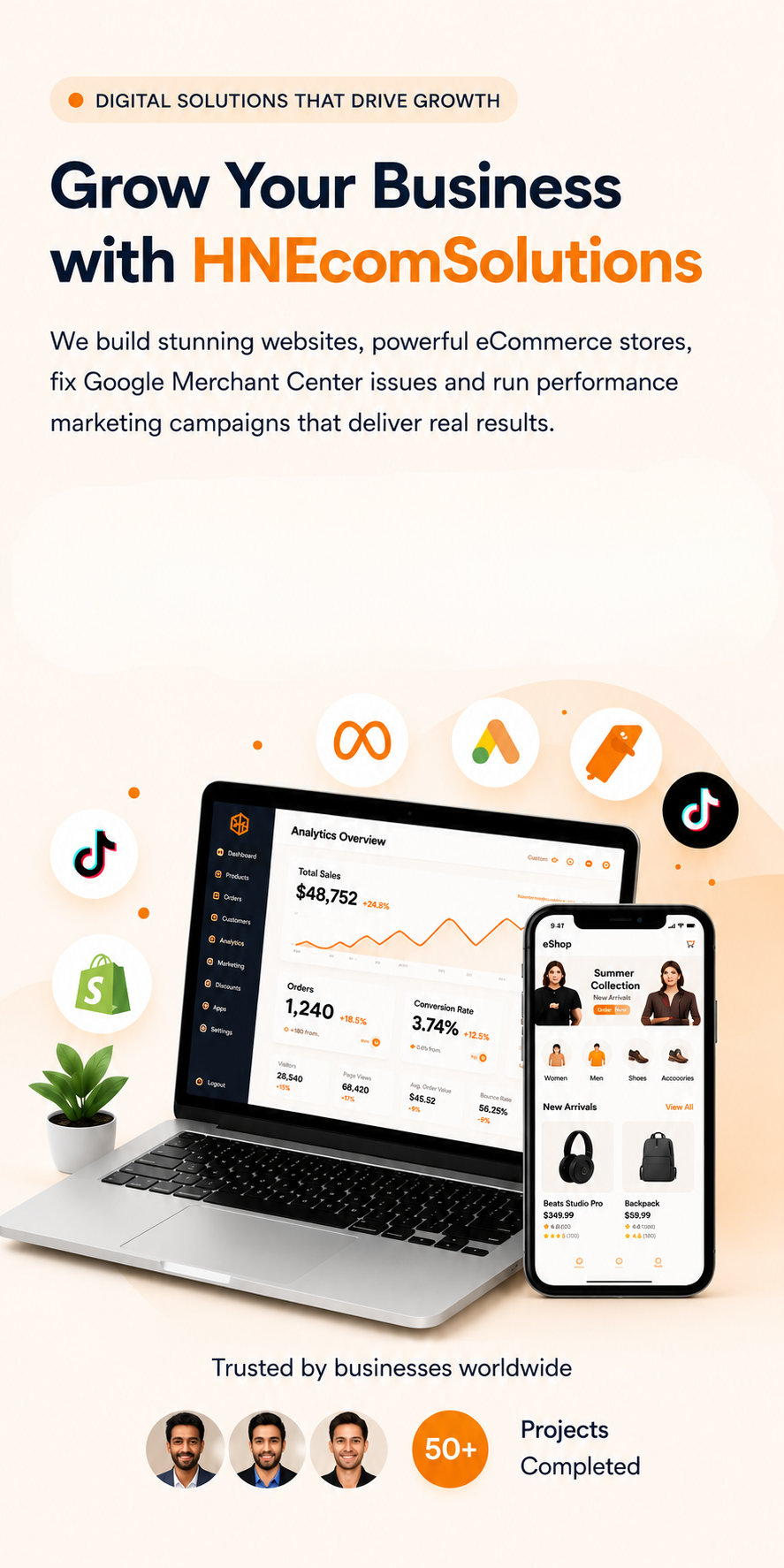 HNEcomSolutions Mobile Hero Banner